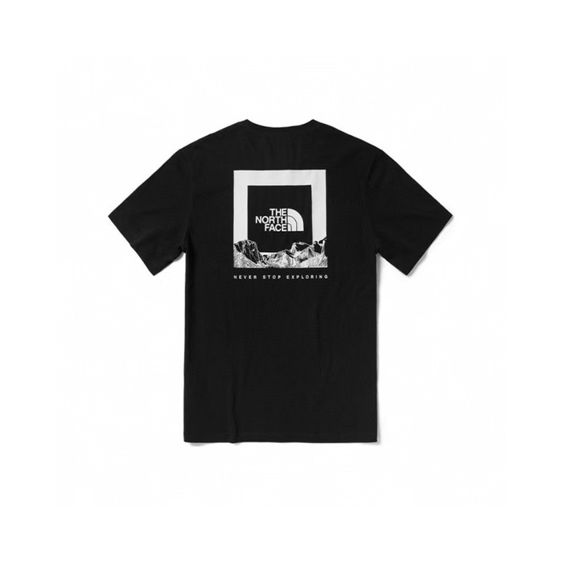 NTノースフェイスの純綿Tシャツの正しいバージョン、男性と女性用、カップル向けの同じスタイル、トレンディなプリント、幅広で多用途、カジュアル半袖|undefined