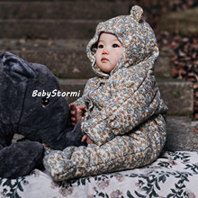 BabyStormi北欧风新生儿薄款连体棉衣宝宝外出包手包脚棉服外出服