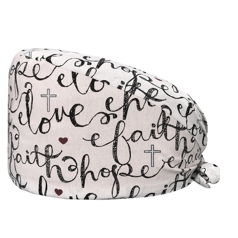 Sombrero de flores de algodón con estampado de dibujos animados, toalla absorbente para el sudor, sombrero de estudio médico, sombrero de enfermera UCI, envío directo de AliExpress