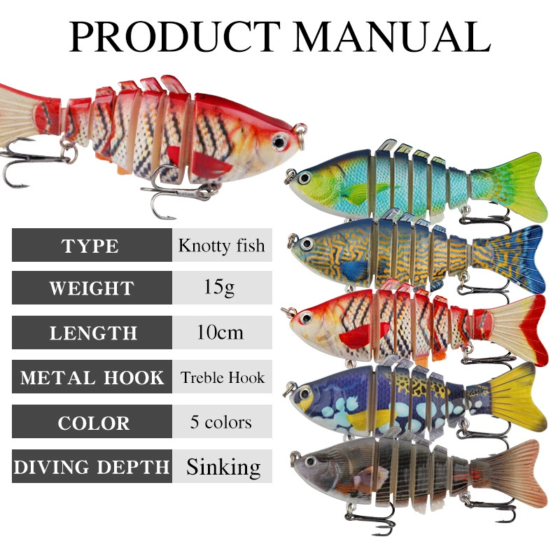 Многосуставная жесткая пластиковая приманка Luya Swimbait, 7-сегментная тонущая приманка для пресной воды, реалистичные цвета