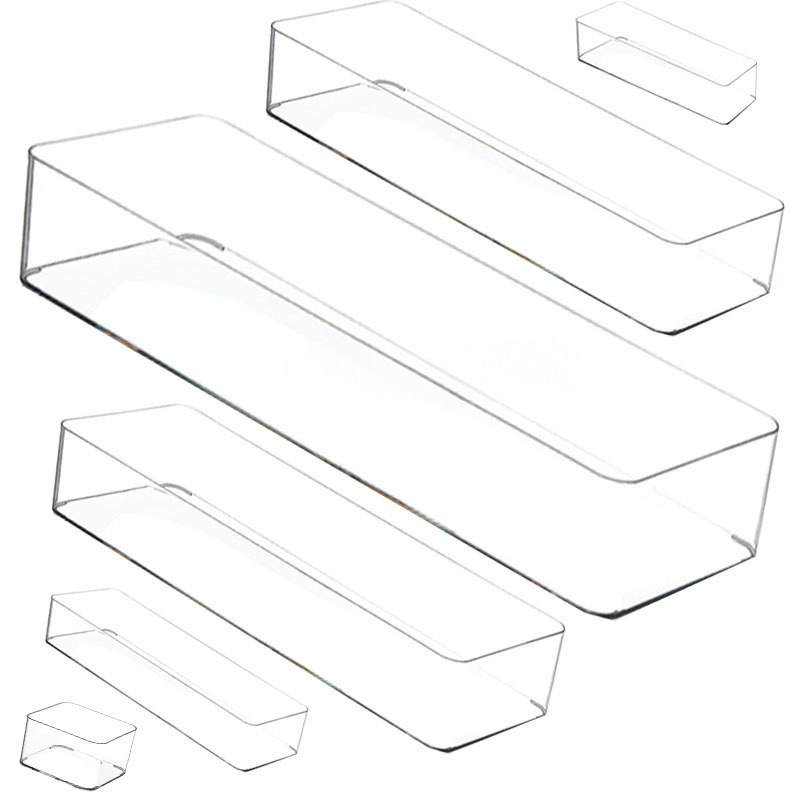Desktop Storage Box Transparent Acrylic Narrow Rectangular Mirror Cabinet Cosmetics Stationery Pen Kitchen Chopstick Box