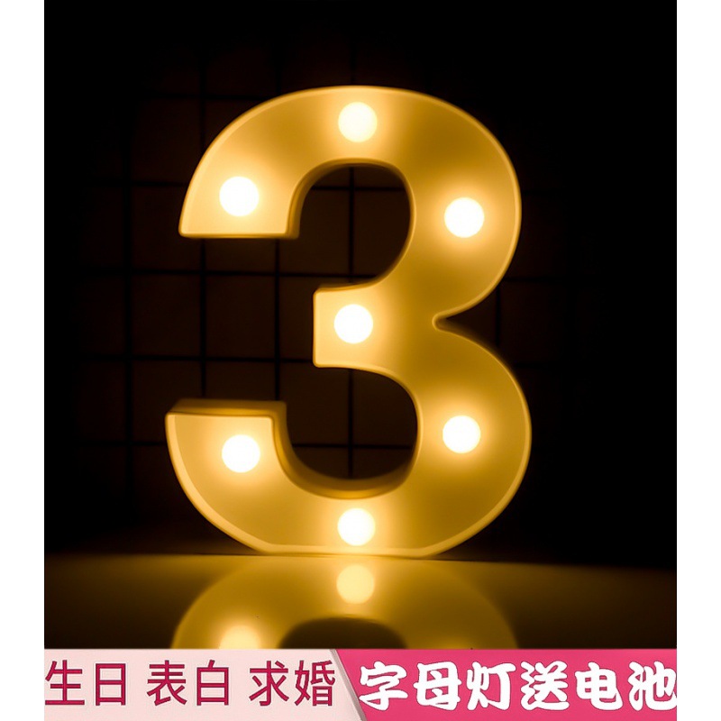 Feliz cumpleaños luz LED inglés Digital Color luz luminosa confesión romántica escena apoyos diseño carta luz al por mayor