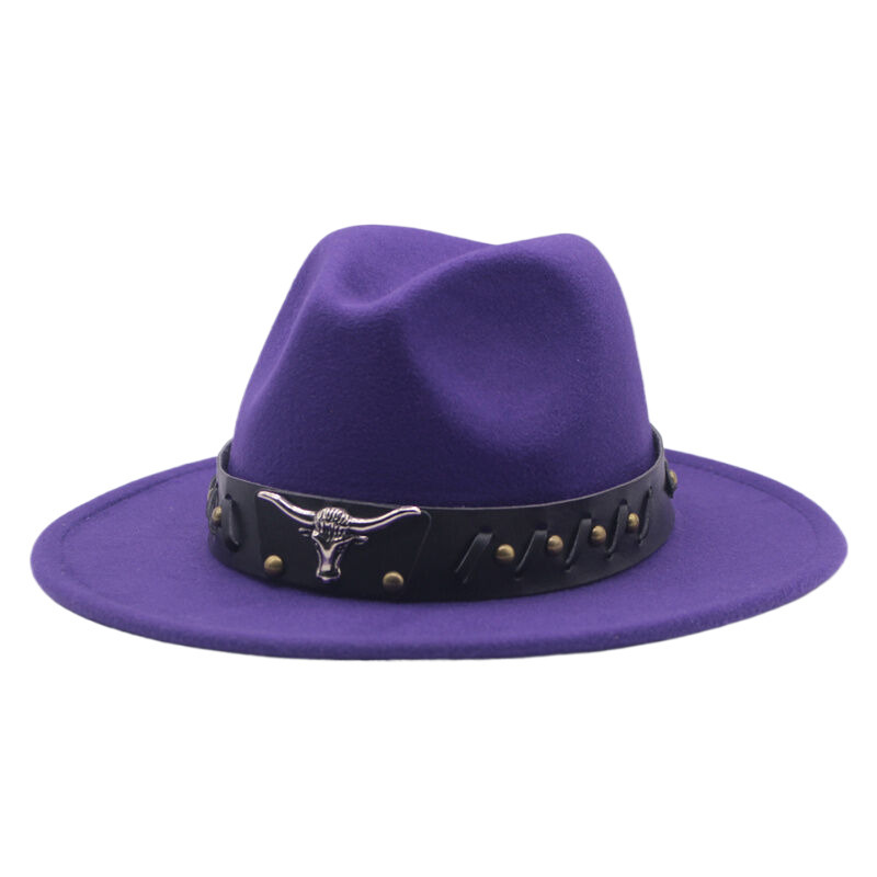 Cappello da cowboy spagnolo unisex Cappello a cilindro jazz erboso con tesa piatta e tesa larga per uomo e donna_voghion.com
