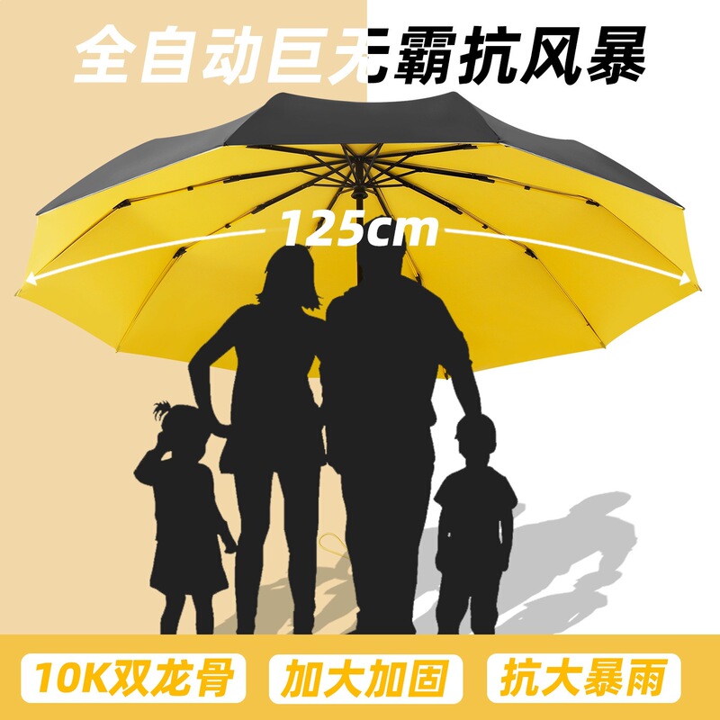 Tiktok Hot-Selling Fully Automatic Extra-Large Thickened Four-Person Sun Protection Dual-Use Umbrella, Reverse Double-Layer Color-Blocking Storm-Resistant Umbrella Tiktok Hot-Selling Fully Automatic Extra-Large Thickened Four-Person Sun Protection Dual-Use Umbrella, Reverse Double-Layer Color-Blocking Storm-Resistant Umbrella