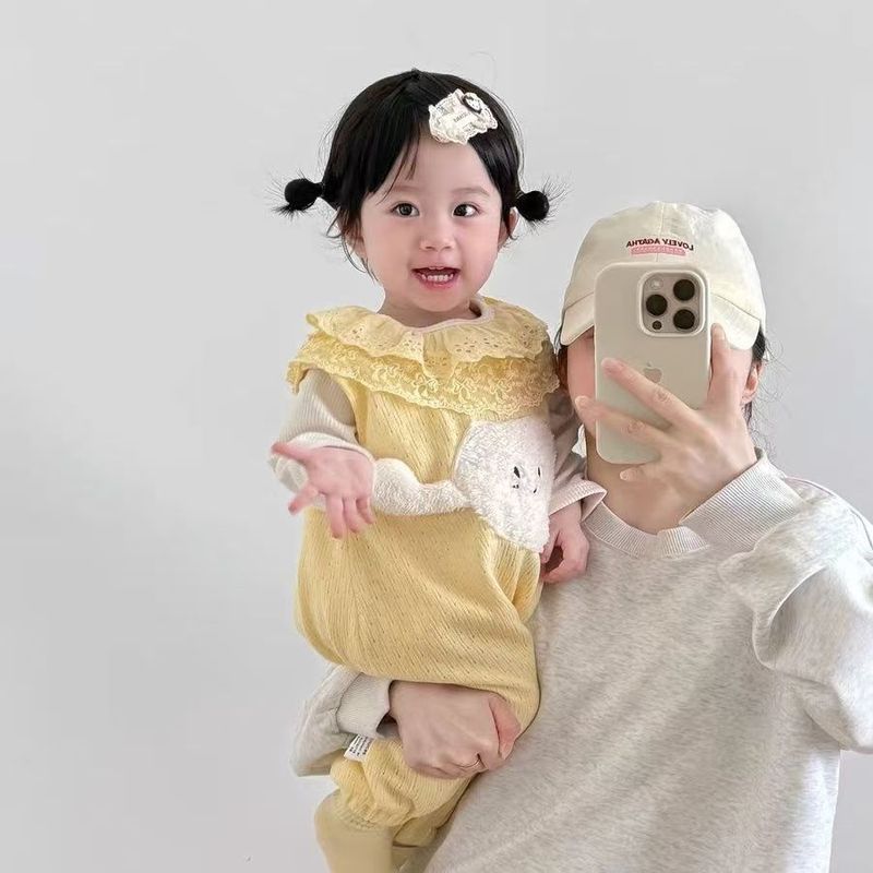 秋季婴儿衣服可爱上衣背带裤宝宝早秋套装超萌长袖休闲裤女宝秋装|undefined
