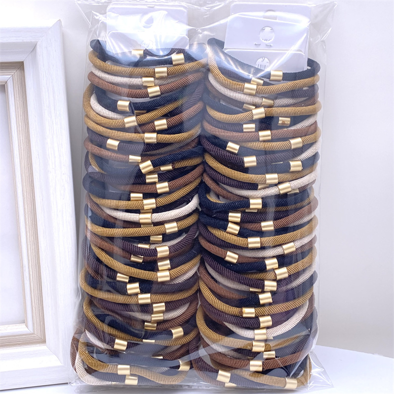 Traje de tarjeta cara sonriente oso etiqueta de cuero leche té color Banda para el cabello corbata de pelo de las mujeres banda de goma supermercado 2 yuanes tienda física accesorios para el cabello