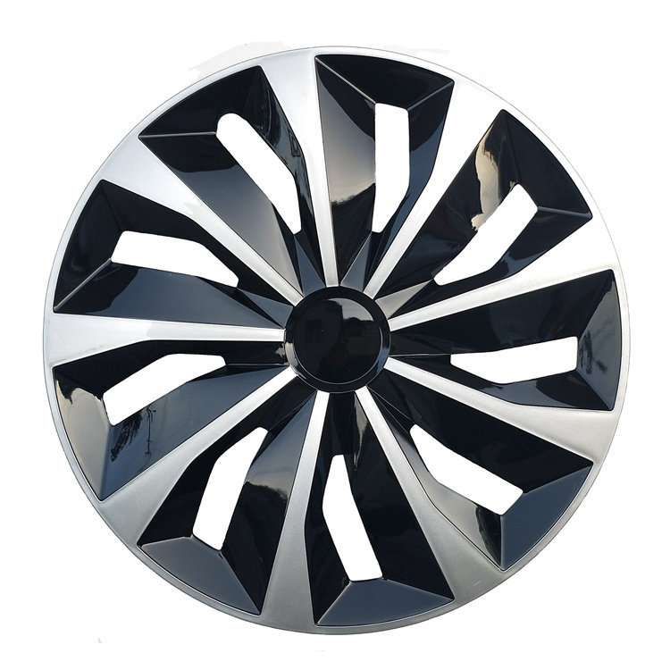 Iron Wheel — Universal Hub cover - 13-inch-tt-style-silver-black-1pc