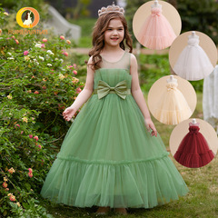兒童長裙婚紗禮服裙蓬蓬網紗公主裙3-15歲中大童裝女童六一演出服