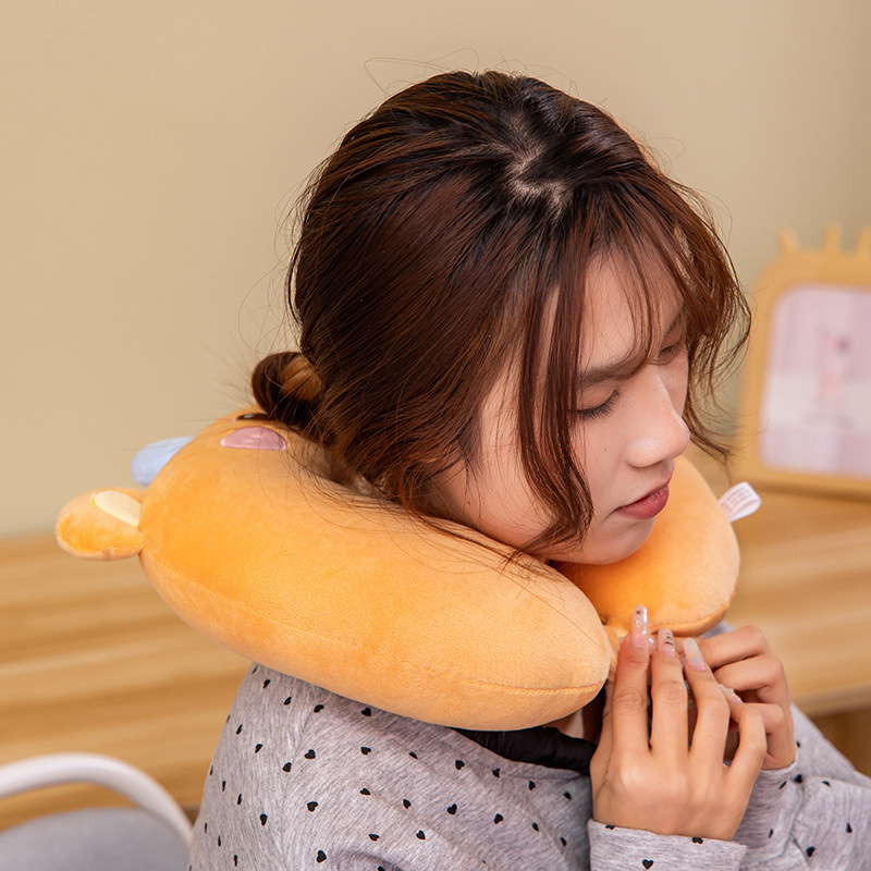 Cuscino da viaggio in memory foam butter bear con mascherina gatto_voghion.com