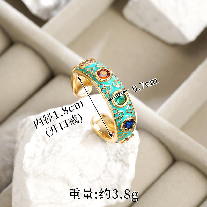 Anillo de aceite de caída de Zirconia de color j23880