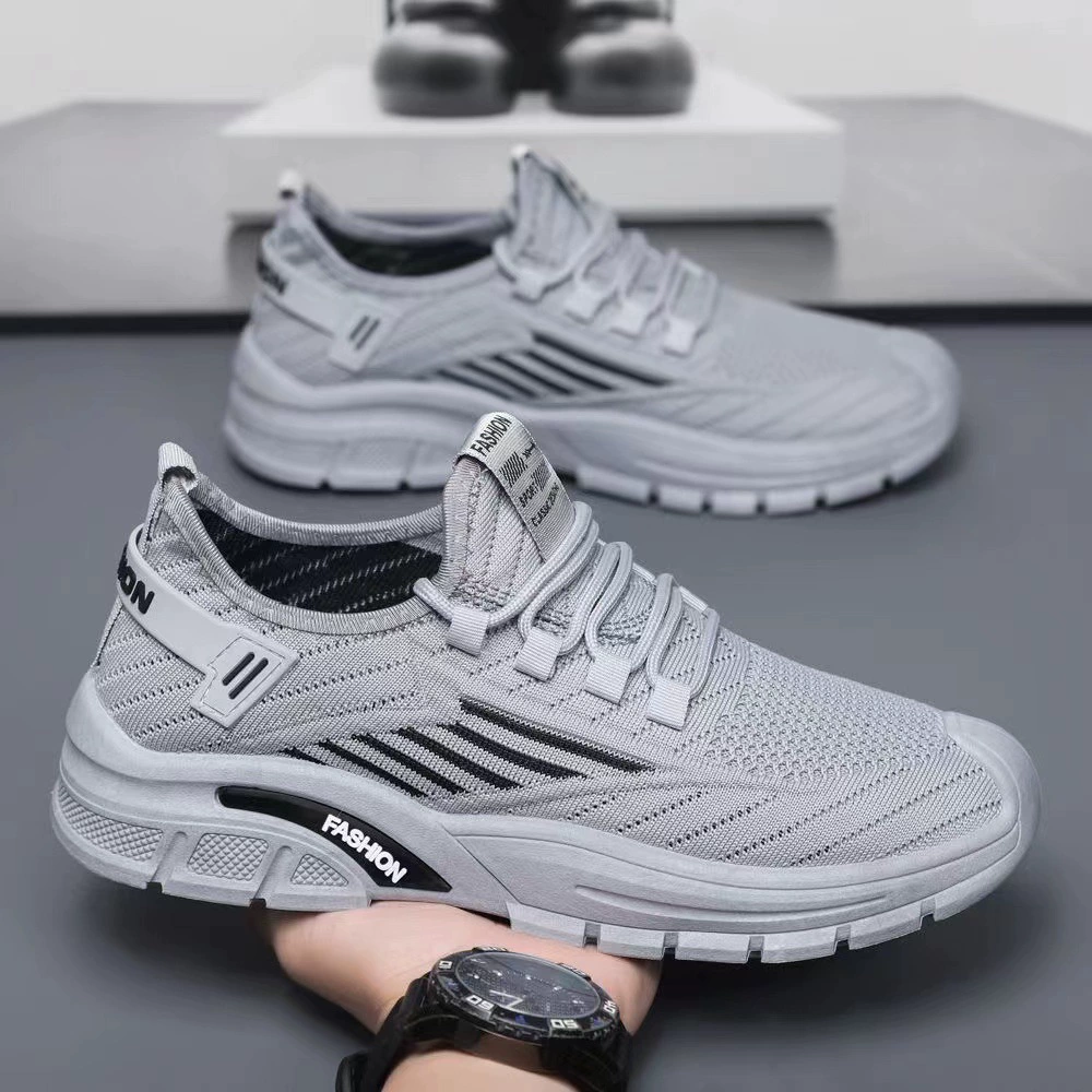 Взрывная мужская обувь летающая летающая дышащая спортивная повседневная обувь мягкая подошва легкая педаль ленивая обувь