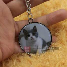 宠物照片钉制来图钉做纪念品钥匙扣狗狗猫咪画像挂件diy包包挂饰
