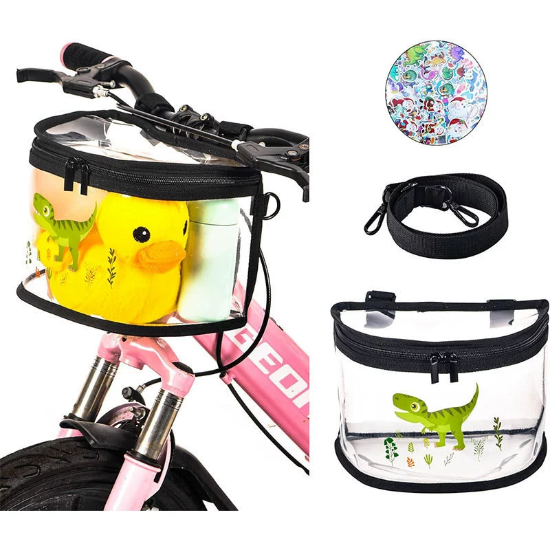 Детская корзина для велосипедов сумка Прозрачный ПВХ велосипед передняя рамка ручка сумка водонепроницаемый детский скутер сумка