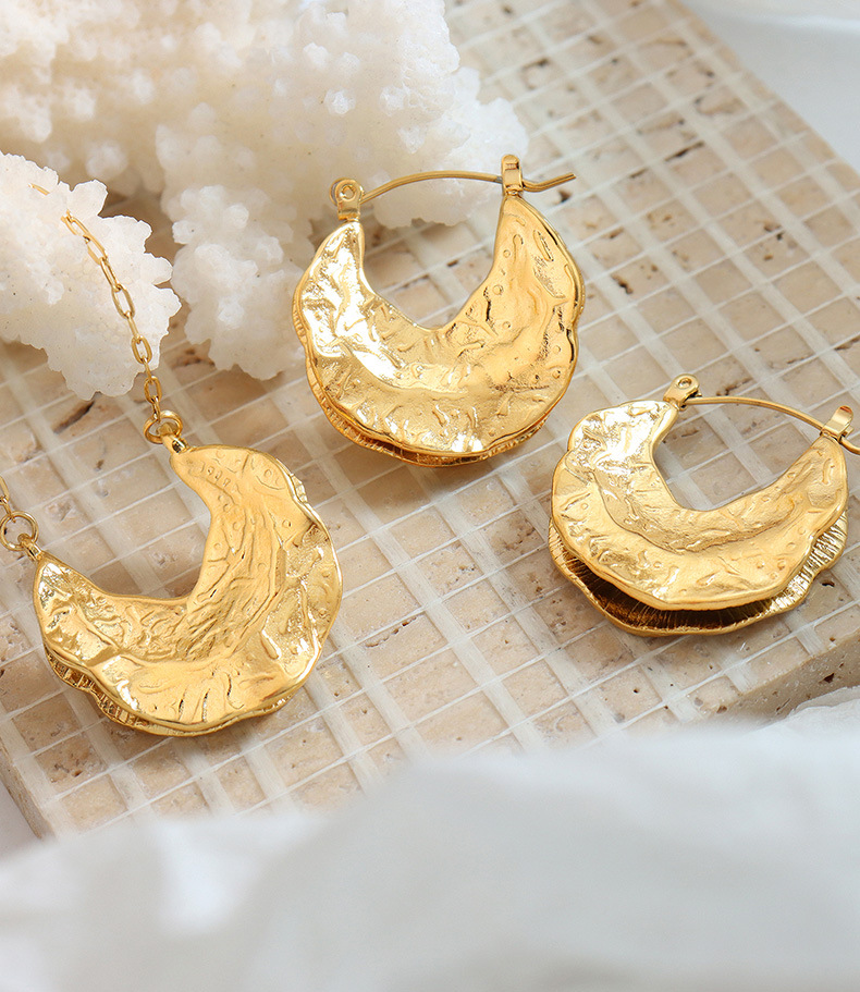 Simple Style Solid Color Titanium Steel Plating Earrings Necklace