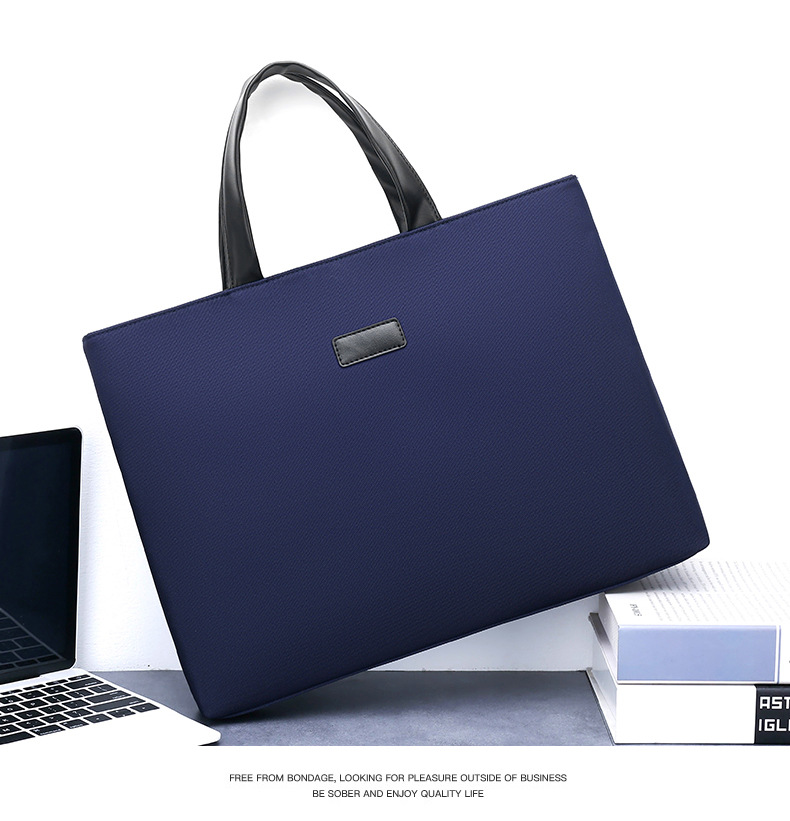 Fashionable A4 file portable Oxford cloth business briefcase, women's and men's official conference bag, printing_voghion.com