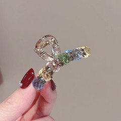 インターネットセレブファッショングラデーションブラウンクリスタルヘアクリップ女性のライト高級後頭部ヘアクリップハイエンド春と夏の新しいヘアクリップ帽子