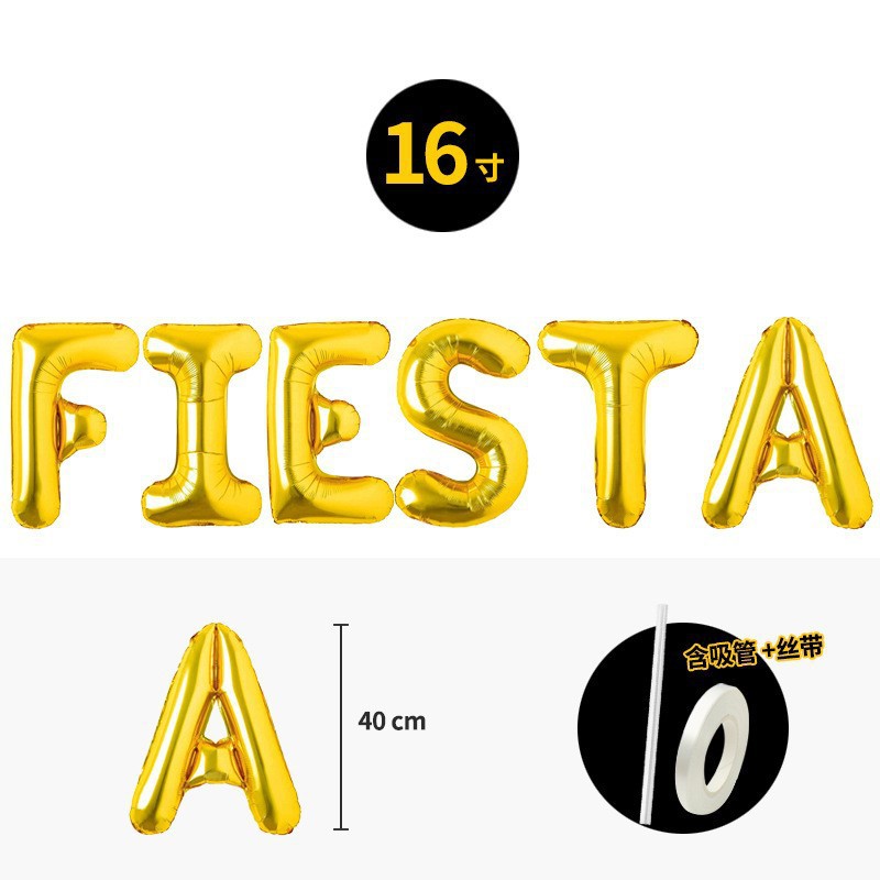 Globo de cactus transfronterizo Fiesta de carnaval Decoración Película de aluminio Burrito TACO Globo FIESTA Set