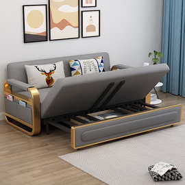 轻奢沙发床多功能可折叠坐卧单双人两用客厅午休推拉科技布小户型