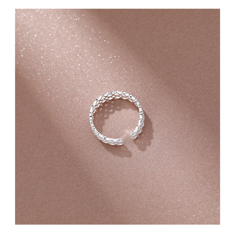 Sterling Silber Ring Mit Filigranem Spitzenmuster Elegant_voghion.com