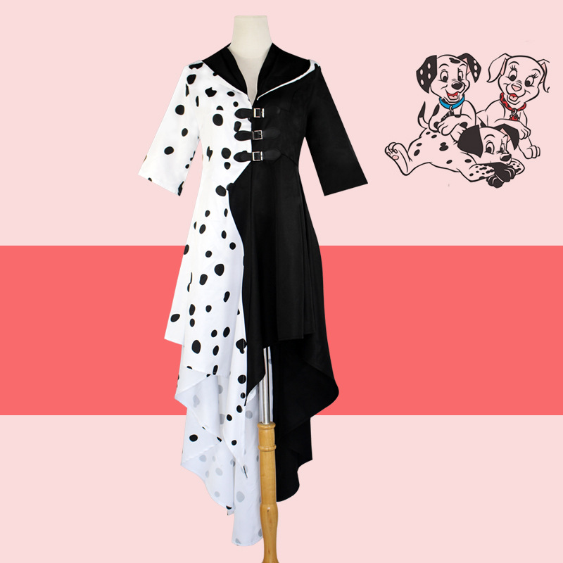 A Large Number of Spot Movie 101 Loyal Dog Black and White Witch Kurera · Deweier Cosplay Performance Costume