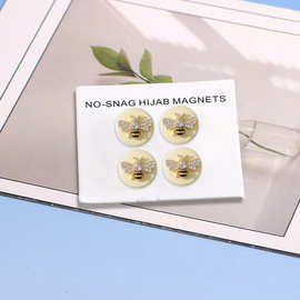 【新品上市】跨境小黄蜂丝巾扣饰品2025女头巾扣磁吸扣服饰配饰