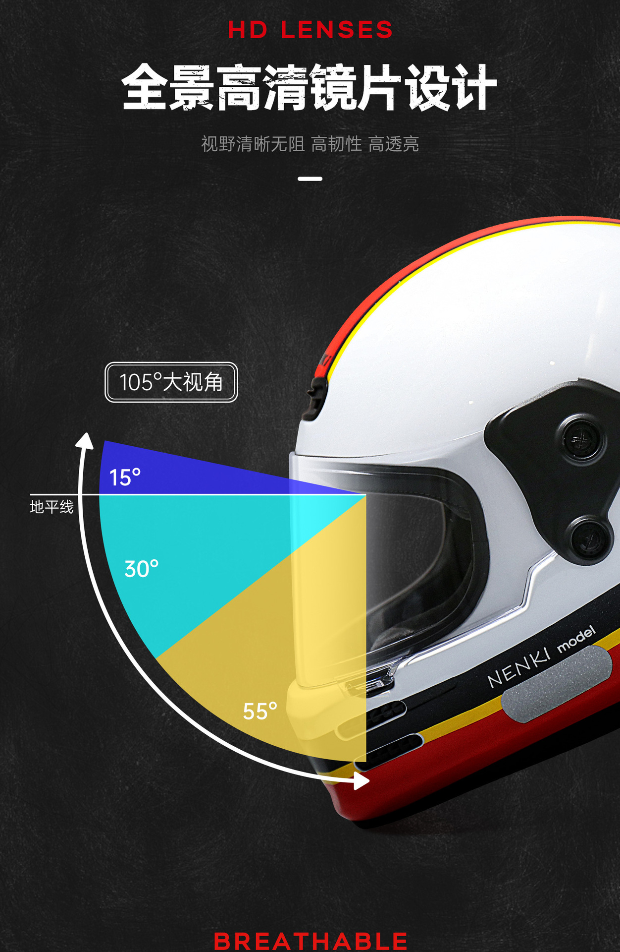 Nenki Retro Fiberglass Cruiser Motorcycle Full Helmet