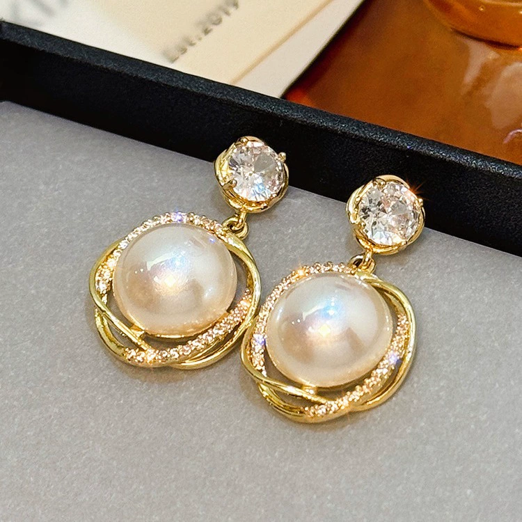 Сережки из жемчуга, серебряная игла, образец серебра 925, стиль высокого качества, стиль лёгкой роскоши, стиль Chanel