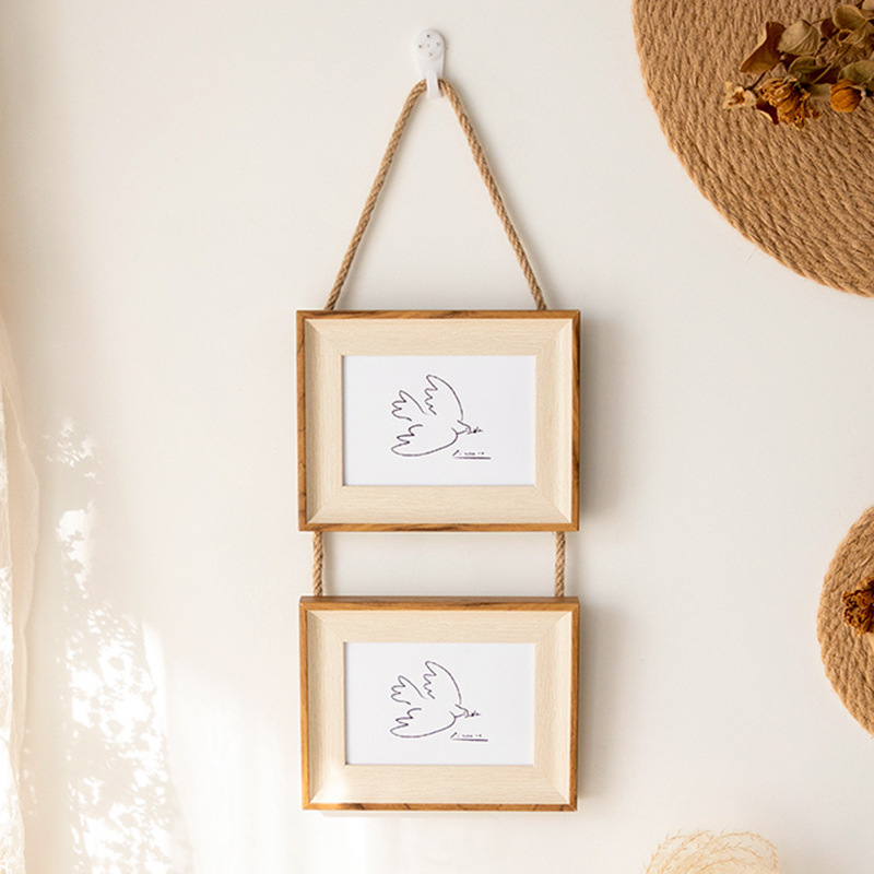Photo washing to make photo frame wall hanging 6 inch 7 inch hemp rope photo frame two in three combination Photo Wall photo frame wholesale Photo washing to make photo frame wall hanging 6 inch 7 inch hemp rope photo frame two in three combination Photo Wall photo frame wholesale