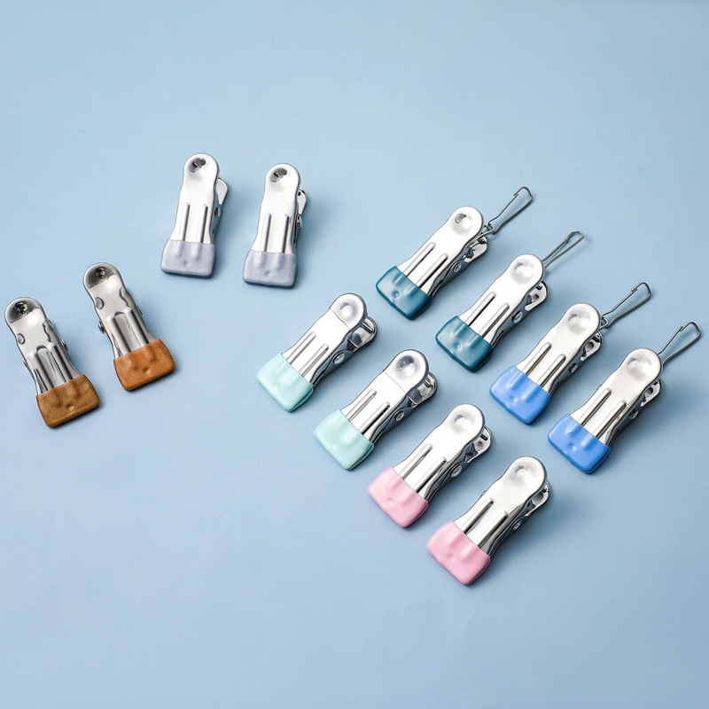 Seamless Drying Clip Stainless Steel Windproof Drying Clothes Drying Fixing Clothes Clip Household Single Clothes Hanger Small Clip Drying Clothes