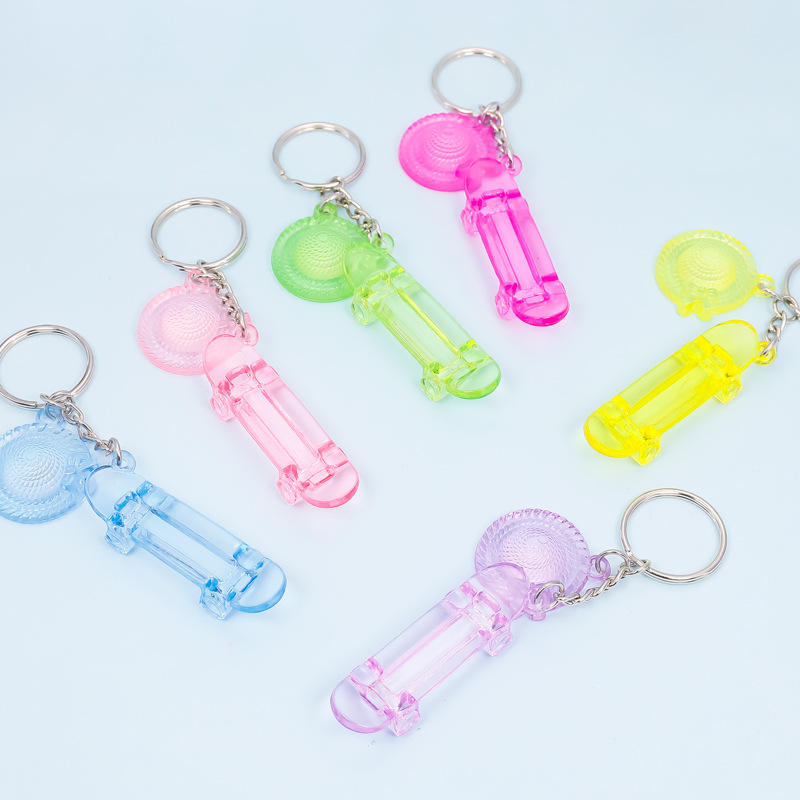 皇冠玫瑰滑板亚克力钥匙扣