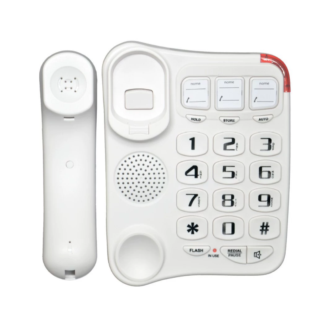 Телефон для пожилых людей с громким звонком для домашнего использования, с кнопками ночного освещения, быстрым набором и функцией громкой связи.