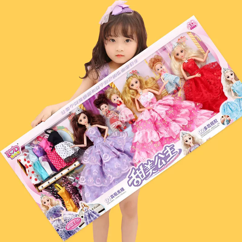 Doll Barbie Gift Box Set, multiple sizes (47–90 cm), multi-dress & accessory kit