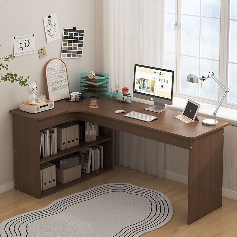 Corner home desk for studying and using a computer, office desk, bedroom girls' dressing table, bookshelf integrated corner table Corner home desk for studying and using a computer, office desk, bedroom girls' dressing table, bookshelf integrated corner table
