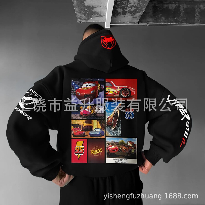 Men's 95 Lightning Mcqueen Cars Movie Pullover Sweatshirt Men's Cars Movie Hoodie