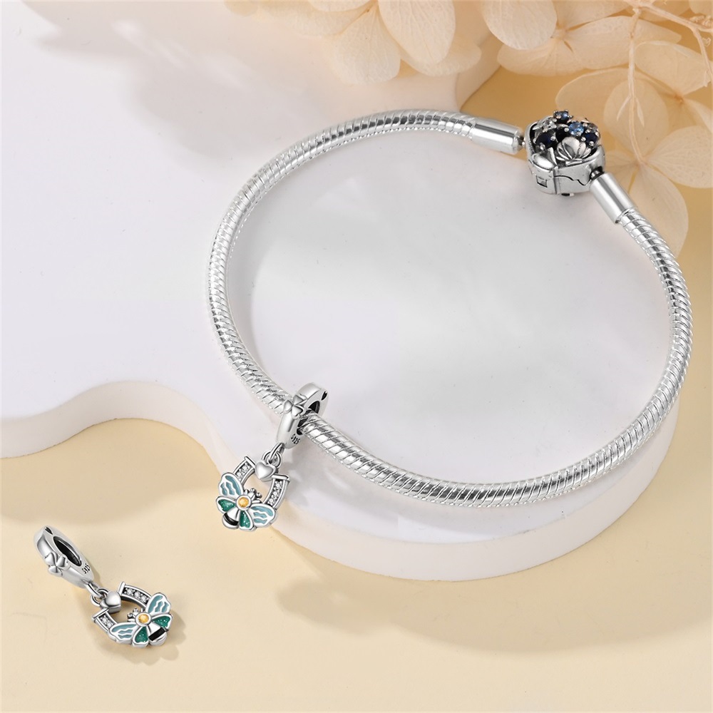 1 Piece 925 Sterling Silver Leaves Dragonfly Butterfly Pendant display picture 7