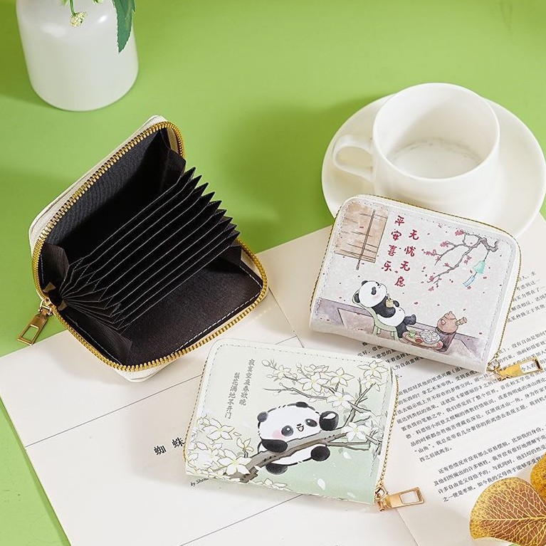 2025新款熊猫风琴卡包证件卡套收纳小包时尚小钱包跨境风零钱包