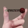 镶钻侧边红色珍珠一字夹