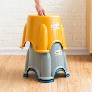 Small Stool Plastic Bench Household Kidsren's Stool Thickeneded Round Stool Non-Slip Foot Rubber Stool Foot Pedal Baby Bath Low Stool
