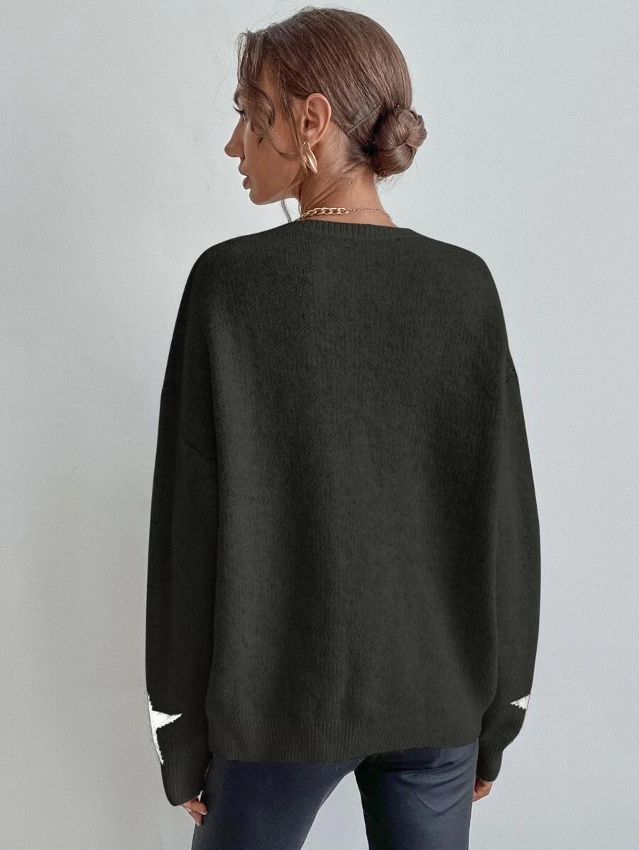 Damenbekleidung Pullover Pullover Rundhals Faden Temperament Persönlichkeit Pullover Strickpullover Jacke_voghion.com