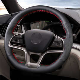 适用比亚迪宋PLUS手缝方向盘套真牛皮宋PLUS方向盘套罩手工缝制