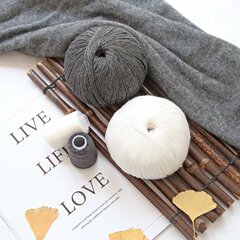 カシミヤ糸 手編み機織りセーター ミンク糸 白ラベル加工 幼児用 ベビー用 ラビットファー糸 カシミヤセーター糸