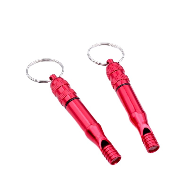 Manufacturer Wholesale Outdoor Camping Aluminum Alloy Two-Section Sealed Survival Whistle for Children, Lightweight Two-Section Whistle
