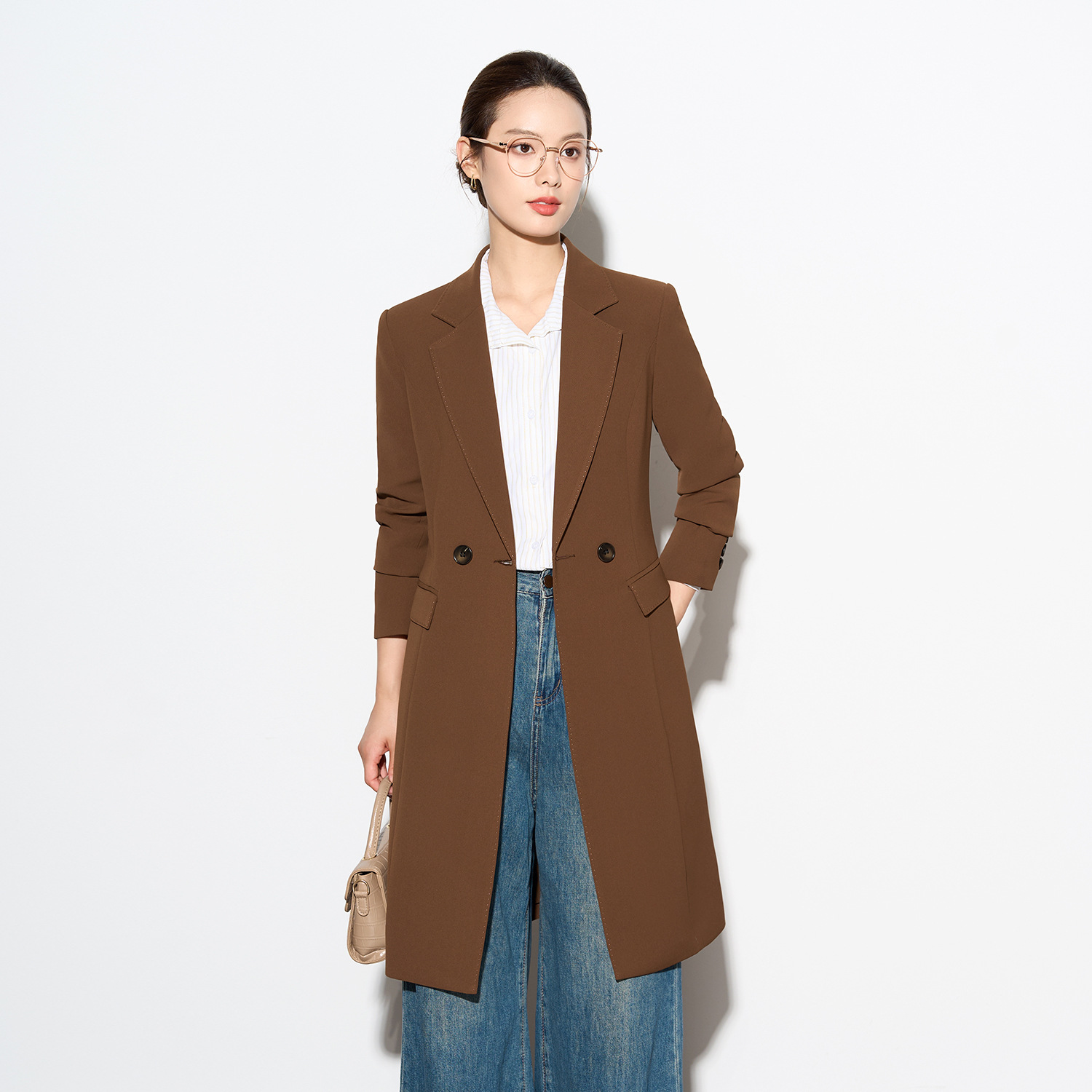 Commuting Style Mid-Length Windbreaker Jacket for Women 2025 Autum New Business Attire Elegant Suit Waist Fashionable Coat