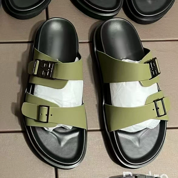 Европейский Пномпень Сингапур высококачественные мужские бизнес-шлепанцы летом новая надпись на печати вдоль толстого дна