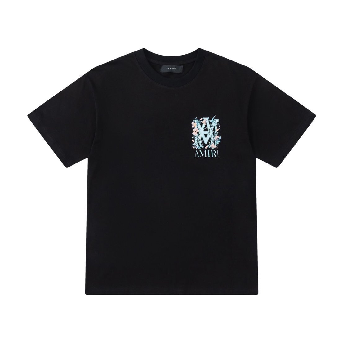 Ami Floral Çap Baskılı Qısaqol Futbolka, Unisex