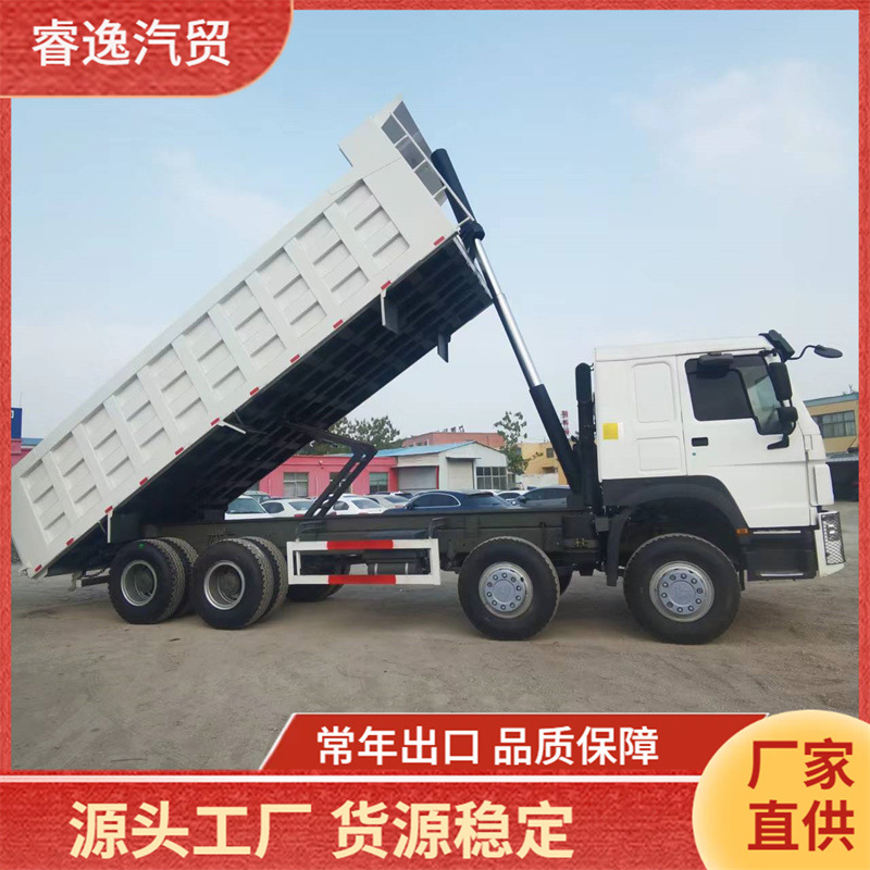 Exported Sinotruk Howo Dump Truck with Eight Rear Wheels, 6X4 Dump Truck for Transporting Gravel, Howo Rear-Dump