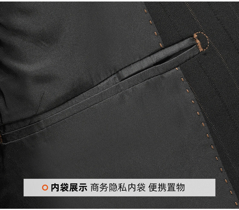Bộ vest nam ba mảnh ve nhọn cài khuy đôi dáng ôm — Sọc đen quý ông (áo + quần), Sọc đen quý ông (áo + vest + quần) chi tiết 25