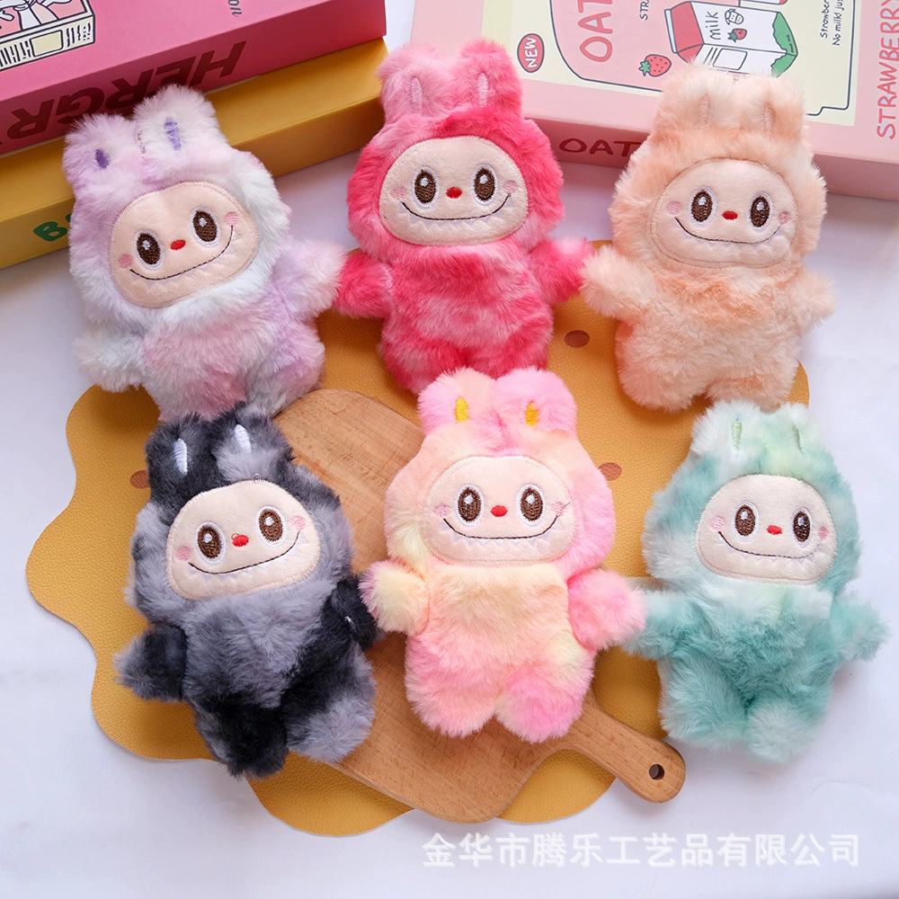 Tengle Писклявый мультфильм милый градиент цвета всего тела Лабубу кулон кукла кулон сумка брелок кукла