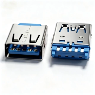 USB3.0 A型母座 沉板直插立贴 蓝胶 沉板全贴 USB3.1连接器