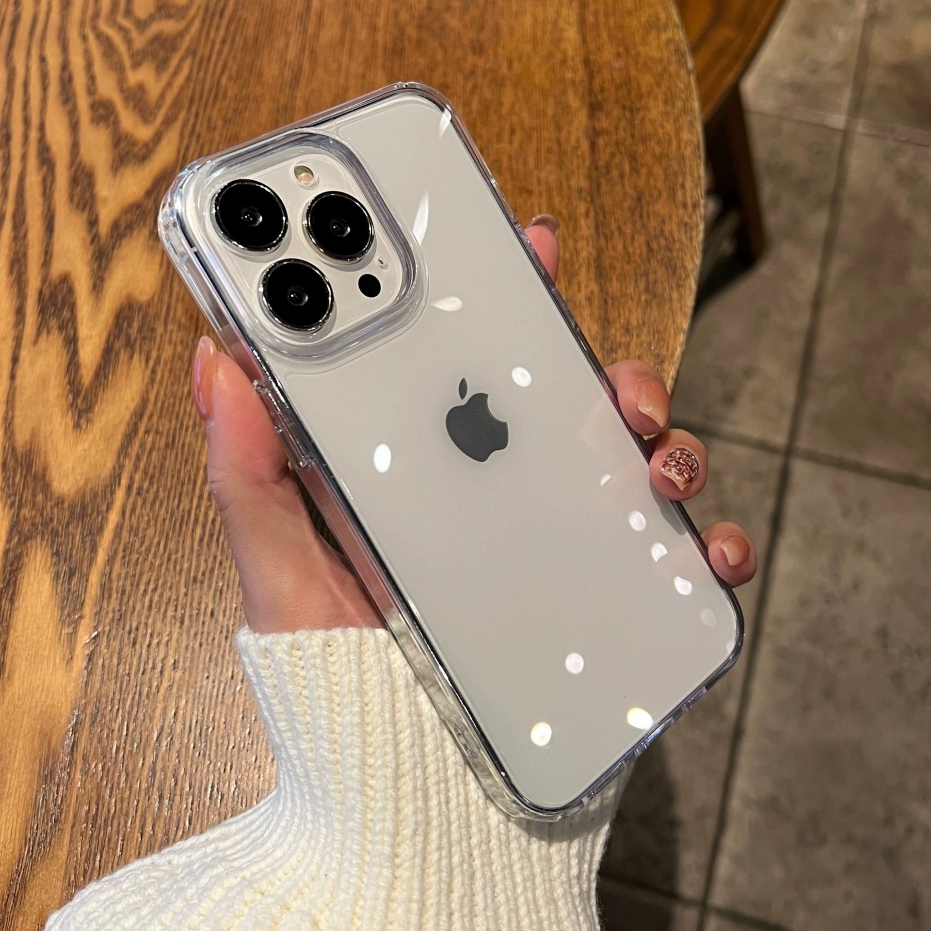 Apple, совместимый с iPhone 15, прозрачный защитный чехол с пространственным дизайном, чехол для телефона, 15 Pro Max, простой и элегантный дизайн, защита от падений